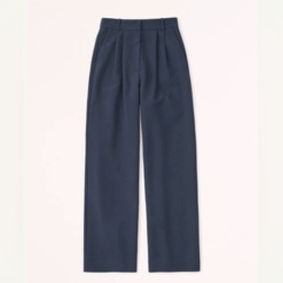 Navy Abercrombie A&F Sloane Tailored Pant - Picture 6 of 6